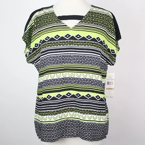 Nuevo con etiquetas Top Dolman geométrico Alfred Dunner para mujer talla 12 - Imagen 1 de 5