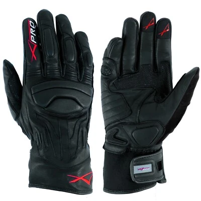 Moto Guantes de moto A-Pro Touring Sport Piel Enduro Motard Sonic Moto Negro - Imagen 1 de 2