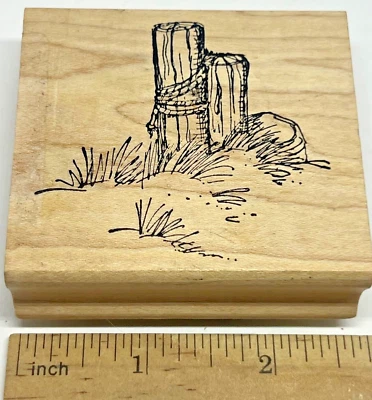 SHORELINE DOCK PILINGS by Art Impressions 沙海边岩石 草景 木 — 第 1/4 张图片