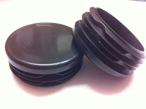 4 - 35mm / 1 3/8" Black Plastic Blanking End Caps Inserts Plug Round Tube Insert - Picture 1 of 1
