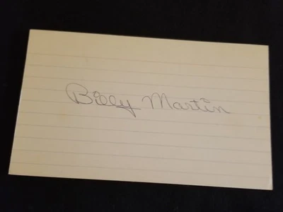 Tarjeta autografiada 3x5 NY Yankee Manager Billy Martin Foto 1 de 3