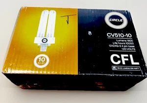 8- Circle CV510-10 CFL 26W GX24Q-3 4-Pin Plug-In Lamp 120V 1800 Lumens - Picture 1 of 7