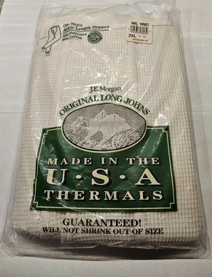 NWT J.E. Morgan Original  Long Johns US Made Vintage Thermals Mens Size 2XL - Image 1 of 4
