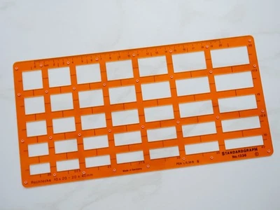 ZEICHEN SCHABLONE STANDARDGRAPH 1336 RECHTECKE 10 x 20 - 20 x 40 MM !! - Bild 1 von 2