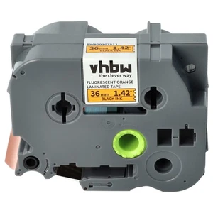 Cartouche à ruban pour Brother TZE-B261 TZ-B261 noirorange néon - Afbeelding 1 van 9