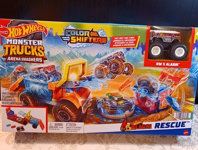 Hot Wheels Monster Trucks Arena Smashers Color Shifters 5 Alarm Rescue - Image 1 of 4