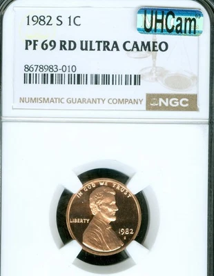 1982 S LINCOLN CENT PF69 RD UCAM MAC UHcam ULTRA HEAVY CAM & SPOTLESS . - Image 1 of 2
