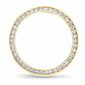 JUEGO DE CANALES DAMAS BISEL DIAMANTE NATURAL BISEL 1CT PARA ROLEX 26MM FECHA, PRESS - Imagen 1 de 6