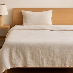Quince 100% Linen Full/Queen Bedding Set – Duvet Cover, Flat Sheet, Fitted Sheet - Picture 1 of 13