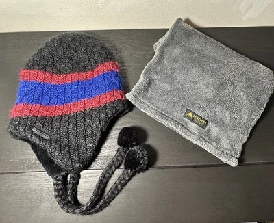 Burton Snowboard Gorro Tejido Invierno Sombrero Y Cuello Calentador Bufanda Esquí Lote 2 Piezas Foto 1 de 4