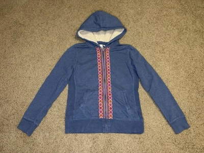 Синяя куртка с капюшоном LUCK BRAND с вышивкой на молнии Aztec Southwestern Y2k M - Изображение 1 из 4