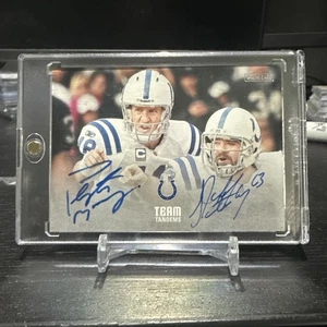 2022 PANINI TEAM TANDEMS Peyton Manning Jeff Saturday DUAL On Card Auto Colts - Picture 1 of 2