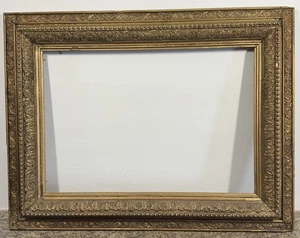 Cadre XIXè 8M Empire sculpté Feuillure: 32,5x47cm Entier:46x60cm Vue:27x46cm - Picture 1 of 7