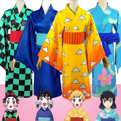 Demon Slayer Kimetsu & Yaiba Kamado Tanjirou Cosplay Costume Robe Cloak Kimono  - Image 1 of 4