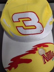 Dale Earnhardt Jr #3 NASCAR Rennkappe gelb weiß Nilla Waffel Sponsor Mütze - Bild 1 von 15