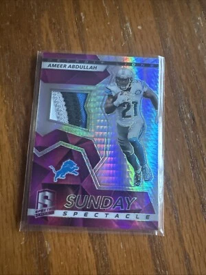 2017 Panini Spectra - Sunday Spectacle Ameer Abdullah #15 Neon Pink Prizm /10... - Image 1 of 3