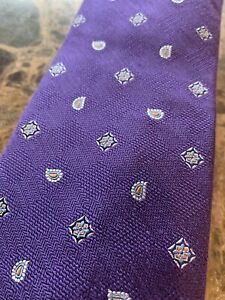 Jos A Bank Reserve Long Tie Necktie Silk Blend Purple Paisley Wedding Formal NWT