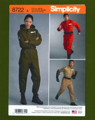 Aviator Jumpsuit Sewing Pattern~Unisex Costume (Sizes XS-XL) Simplicity 8722 - Image 1 of 4