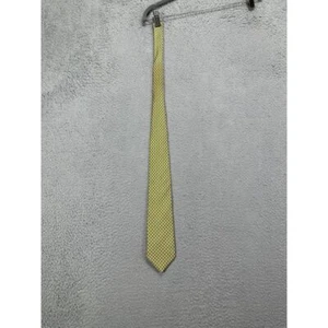 Brooks Brothers Necktie Adult Yellow Geometric Makers & Merchanis 100% Silk Mens - Picture 1 of 7