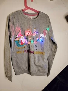 George Festive Fun Light Up Girls Christmas Sweatshirt Size 11-12 years - Picture 1 of 10