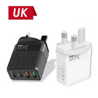 Wall Charger UK Mains Plug 36W Adapter with 4 USB Ports For Phones Tablets CE B