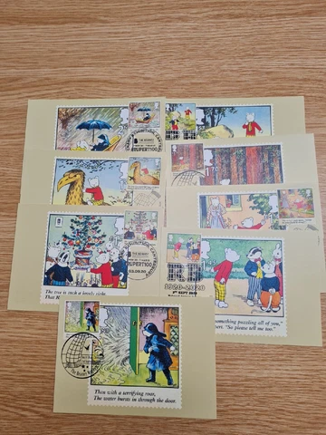RUPERT BEAR  2020 phq stamp postcards Front 1st day each with Special postmark Cover