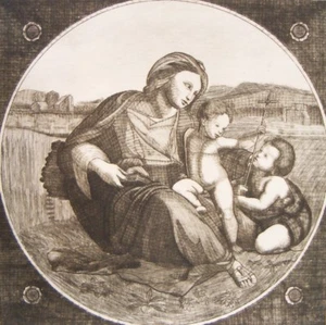 Gravur A Grabstichel - Druck der Kunst - Maria Mit Jesus Kind -incisore A. - Bild 1 von 1