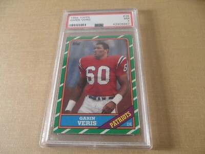 S-20 1986 TOPPS football card GARIN VERIS #38 NM 7 PSA Patriots DE - Image 1 of 3