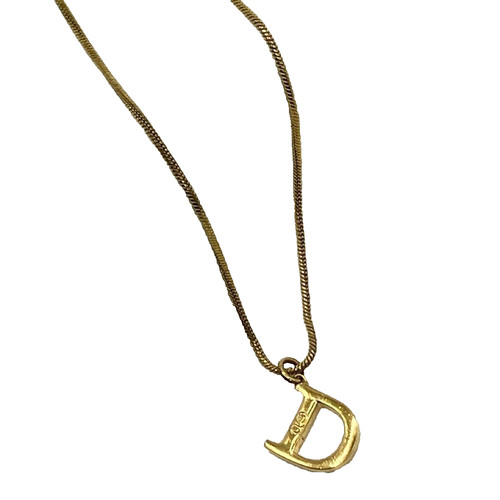 Collana Christian Dior con ciondolo logo D oro donna