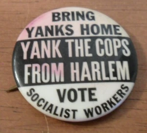 De colección TRAE YANKS A CASA YANK LOS POLICÍAS DE HARLEM VOTE TRABAJADORES SOCIALISTAS - Imagen 1 de 2