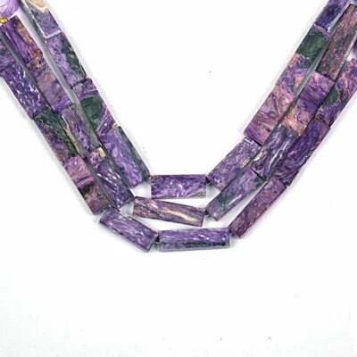 Natürliche Charoit Edelstein Perlen Rechteck Form 8 Zoll Strang 7X27-8X19 MM ... - Bild 1 von 4