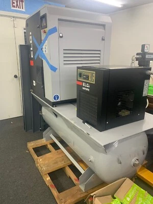 Compresor 120 galones montaje en tanque horizontal con secador - 125 psi Foto 1 de 4