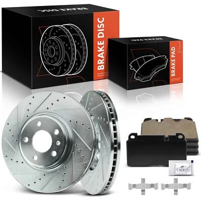 6x Drilled Rotors &Ceramic Brake Pad for Audi Q5 2013 2014 2015-2017 Front Side - Image 1 of 4