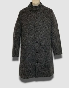 $795 Twenty Montreal Men's Gray Drummond Chevron Wool Overcoat Coat Jacket Sz S - Picture 1 of 3