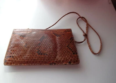 Bandolera de cuero natural vintage de piel de serpiente Foto 1 de 4
