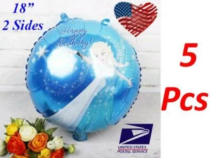 5 Pcs FROZEN ❤ Happy Birthday Princess 18" 2 Sides Helium Balloon Party FAST USA - Picture 1 of 5