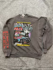 Vintage 90s World of Outlaws Leader of the Pack Syracuse Nationals Sweatshirt Gr. L - Bild 1 von 12