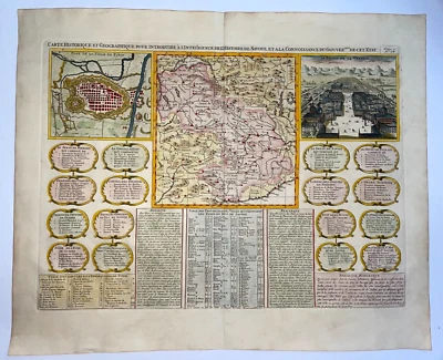 TURIN SAVOY NORTH ITALY 1719 HENRI CHATELAIN LARGE ANTIQUE MAP 18TH CENTURY - Image 1 of 4