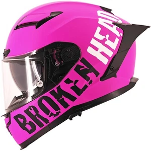 Broken Head Street Division Pink Matt Sport Helm Mit Sonnenblende - Bild 1 von 10