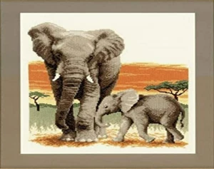 Vervaco Counted Cross Stitch Kit Elephants Journey - 26 x 30cm PN-001576 - Picture 1 of 1