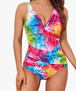Smismivo Tummy Control Swimsuit Slimming One Piece Padded Bathing Suit size L - Picture 1 of 3