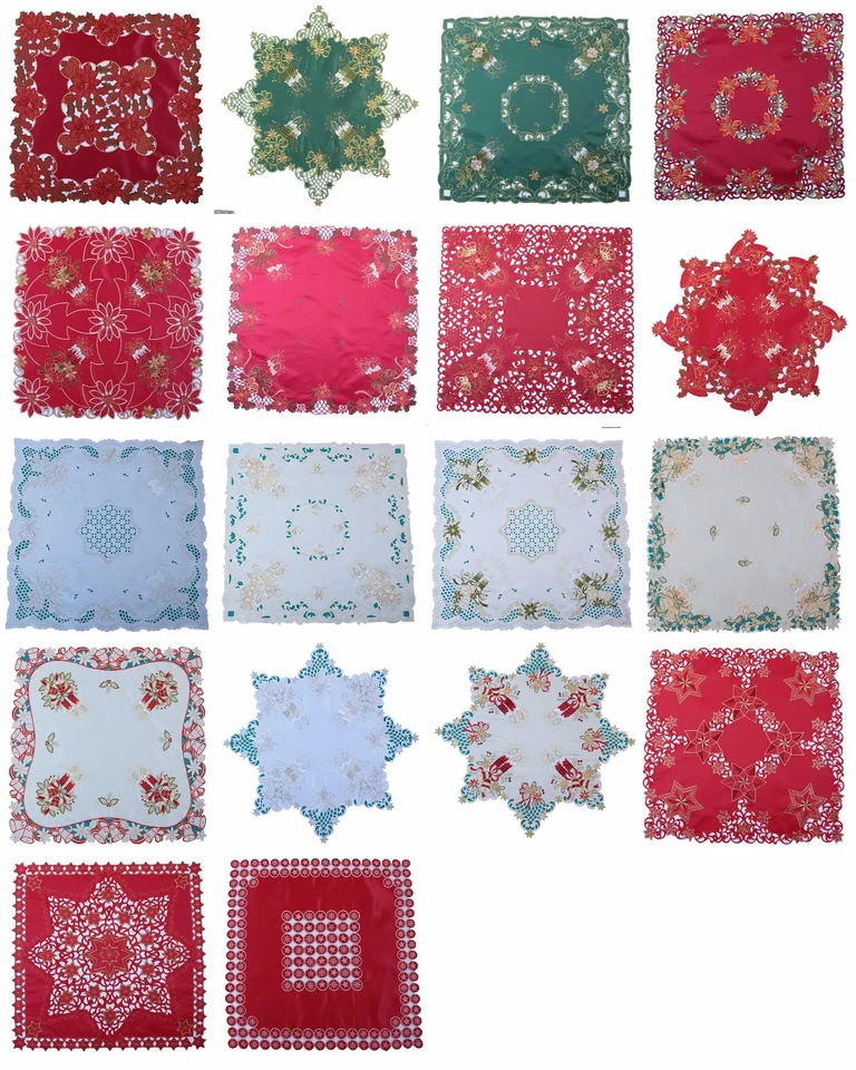 Stickerei, Tischdecke, Tischläufer, Weihnachten 85x85cm - Bild 1 von 1