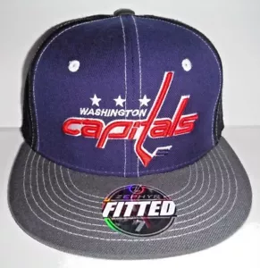 NEW Zephyr CAP FITTED NHL WASHINGTON CAPITALS SIZE 7 BLUE NEW HAT - Picture 1 of 4