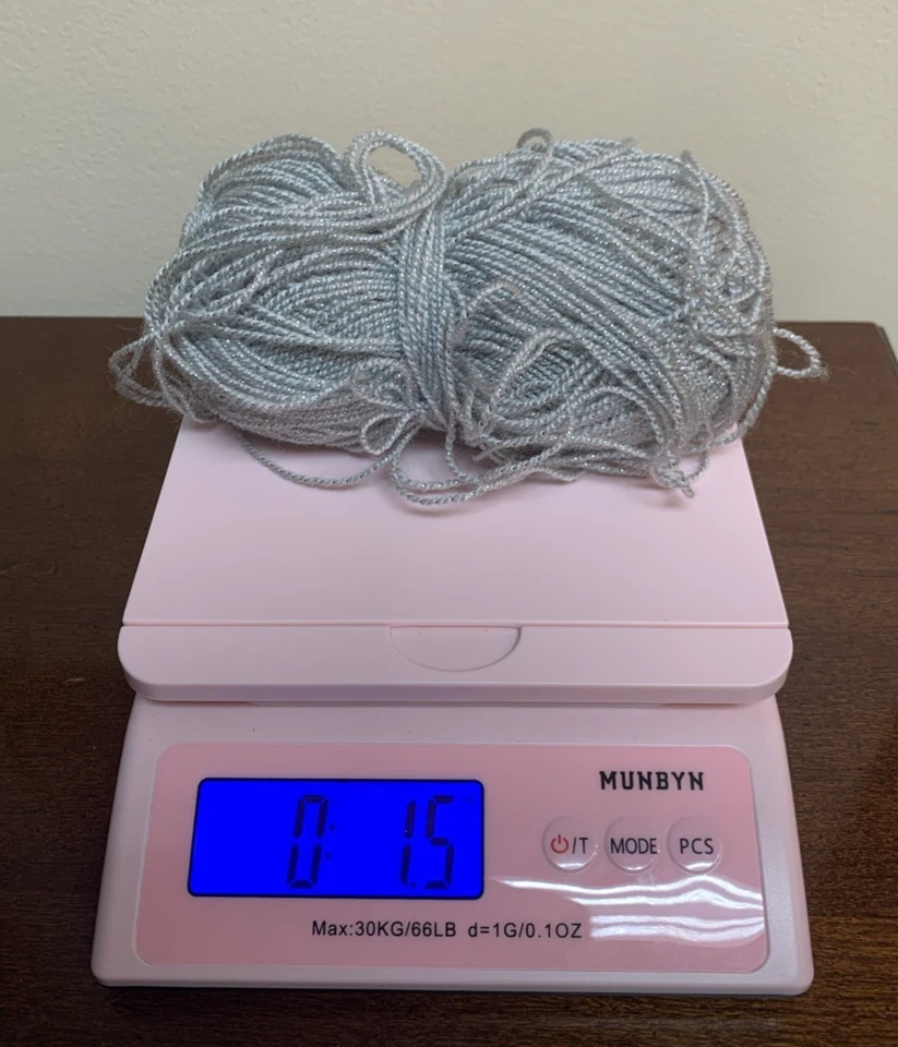 Partial Skein 1.5 oz - Christmas Holiday Yarn Silver Metallic Gray Grey - Image 1 of 4