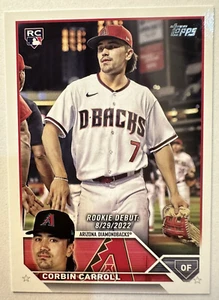Corbin Carroll (RC) - 2023 Topps Update - Rookie Debut #US244 - 2023 NL ROY! - Picture 1 of 2
