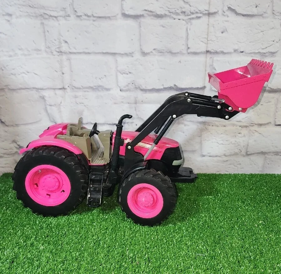 Trator Case IH rosa e preto com carregador de caçamba Grã-Bretanha Ertl D0214Q00 17" de comprimento - Imagem 1 de 4