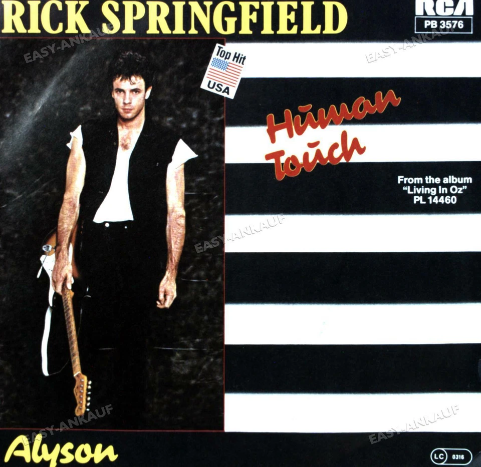 Rick Springfield - Human Touch / Alyson 7in 1983 (VG+/VG+) ' - Image 1 of 1