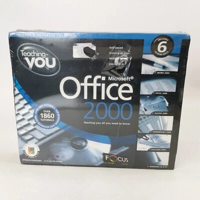 CD Rom PC sellado vintage Teaching You Microsoft Office 2000 Win 95/98 Foto 1 de 4