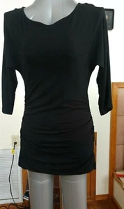 NWT Banana Republic Ladies Sm Bat Wing Black Gathered Blouse Or Short Dress  - Picture 1 of 10