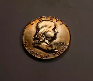 1952 Franklin mezzo dollaro * gemma FDC tono * data migliore * 90% argento * XH131 - Foto 1 di 2